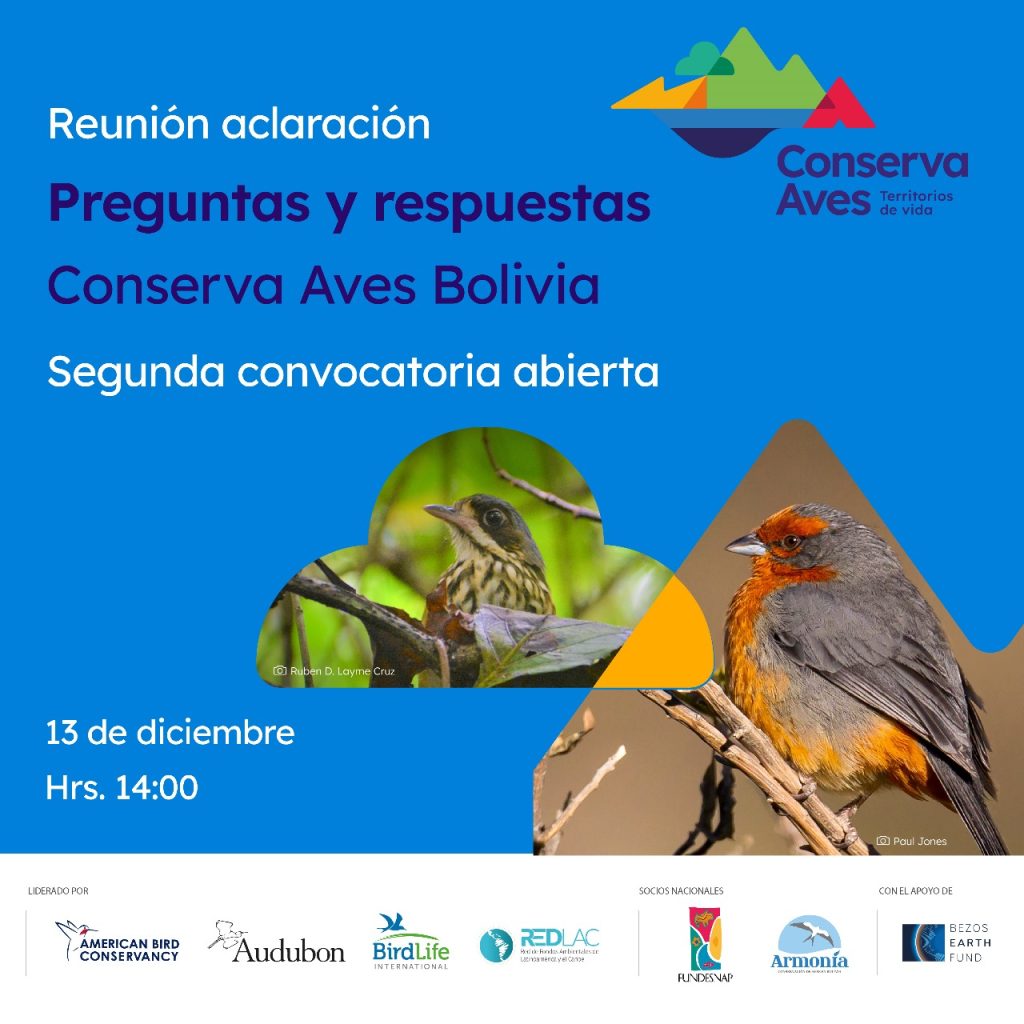 Reunión aclaración. Preguntas y respuestas. Conserva Aves Bolivia.